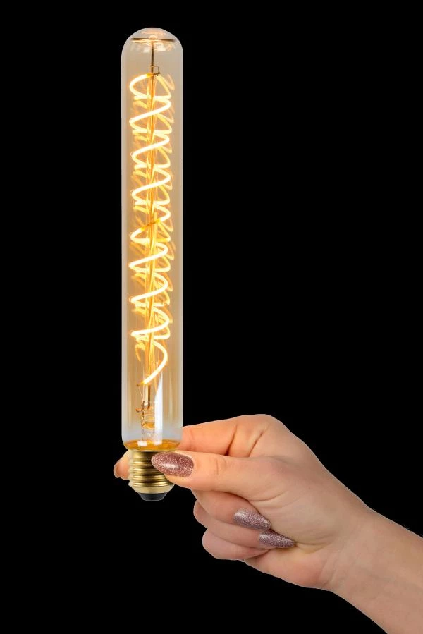 Lucide T32 - Ampoule filament - Ø 3,2 cm - LED Dim. - E27 - 1x4,9W 2200K - Ambre - ambiance 2